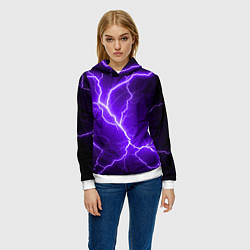 Толстовка-худи женская Color purple black, цвет: 3D-белый — фото 2