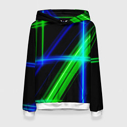 Толстовка-худи женская Color blue black green, цвет: 3D-белый