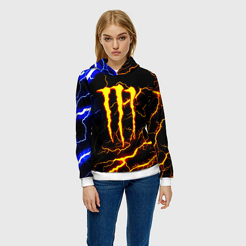 Женская толстовка Monster energy шторм / 3D-Белый – фото 3