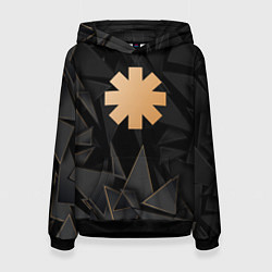 Толстовка-худи женская Red Hot Chili Peppers golden poly, цвет: 3D-черный