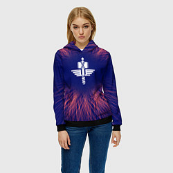 Толстовка-худи женская Manowar red energy, цвет: 3D-черный — фото 2