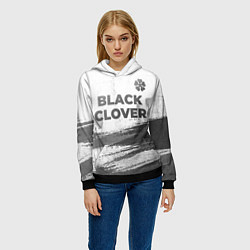 Толстовка-худи женская Black Clover - white gradient посередине, цвет: 3D-черный — фото 2