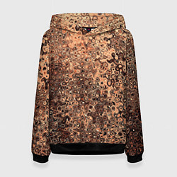 Толстовка-худи женская Светлый коричневый абстрактная текстура, цвет: 3D-черный