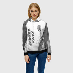 Толстовка-худи женская Spirited Away - white gradient вертикально, цвет: 3D-черный — фото 2