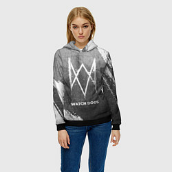 Толстовка-худи женская Watch Dogs - grey gradient, цвет: 3D-черный — фото 2