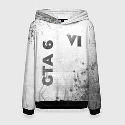 Толстовка-худи женская GTA 6 - white gradient вертикально, цвет: 3D-черный