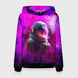 Толстовка-худи женская Космонавт красочный, цвет: 3D-черный