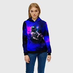Толстовка-худи женская Астронавт в пучине, цвет: 3D-черный — фото 2