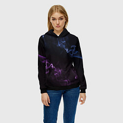 Толстовка-худи женская Color black blue pink, цвет: 3D-черный — фото 2