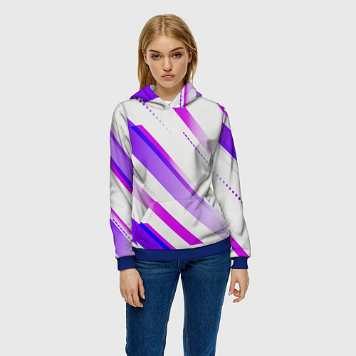 Женская толстовка Color white pink / 3D-Синий – фото 3