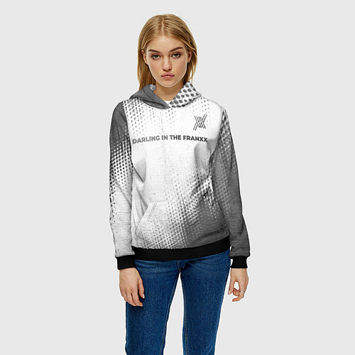 Женская толстовка Darling in the FranXX - white gradient посередине / 3D-Черный – фото 3