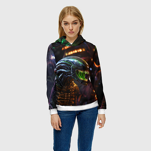 Женская толстовка Злой Чужой / 3D-Белый – фото 3