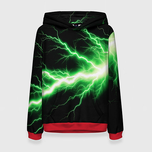 Женская толстовка Lightning green / 3D-Красный – фото 1