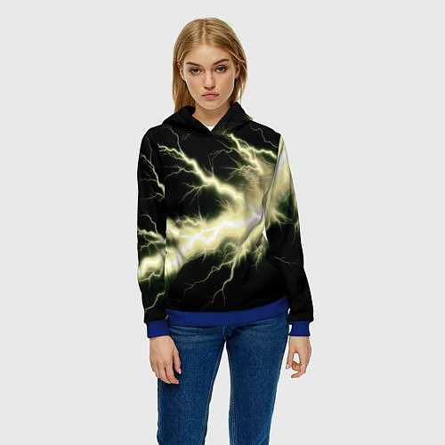 Женская толстовка Lightning yellow / 3D-Синий – фото 3