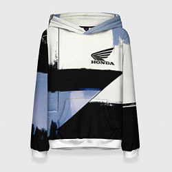 Толстовка-худи женская Honda логотип, цвет: 3D-белый