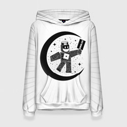Толстовка-худи женская Роблокс месяц, цвет: 3D-белый