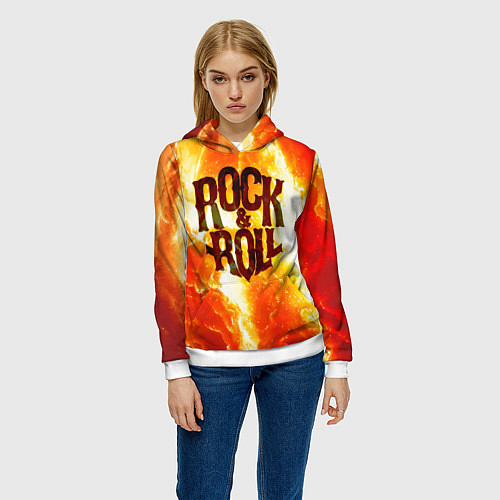 Женская толстовка Рок н ролл / 3D-Белый – фото 3