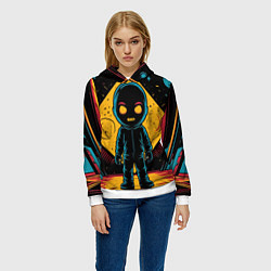 Толстовка-худи женская Недовольный инопланетянин, цвет: 3D-белый — фото 2