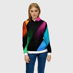Толстовка-худи женская Multicoloured, цвет: 3D-белый — фото 2
