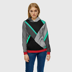 Толстовка-худи женская Multicoloured, цвет: 3D-красный — фото 2