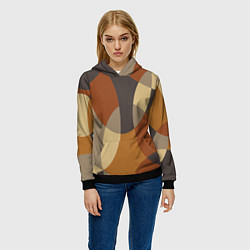 Толстовка-худи женская Графические цветные текстуры и паттерны, цвет: 3D-черный — фото 2