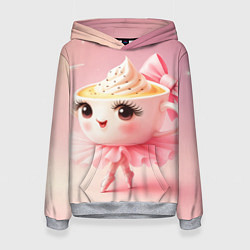 Толстовка-худи женская Балерина капучино розовый, цвет: 3D-меланж
