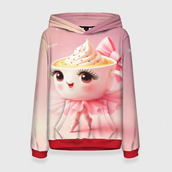 Толстовка-худи женская Балерина капучино розовый, цвет: 3D-красный