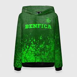 Толстовка-худи женская Benfica - green gradient посередине, цвет: 3D-черный