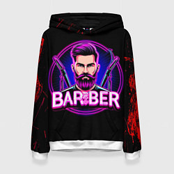 Толстовка-худи женская Барбер неон, цвет: 3D-белый