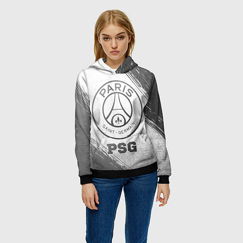 Женская толстовка PSG - white gradient / 3D-Черный – фото 3