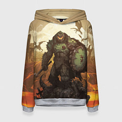 Толстовка-худи женская Doom dark ages doom guy, цвет: 3D-меланж