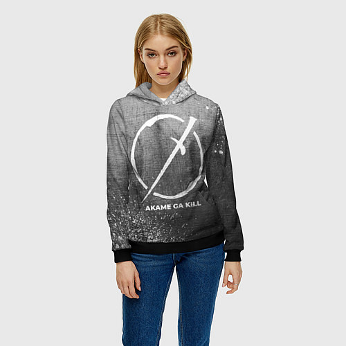 Женская толстовка Akame ga Kill - grey gradient / 3D-Черный – фото 3
