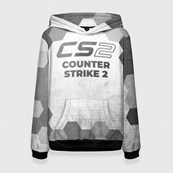 Толстовка-худи женская Counter Strike 2 - white gradient, цвет: 3D-черный