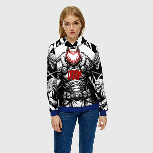 Женская толстовка Doom dark ages doom guy / 3D-Синий – фото 3