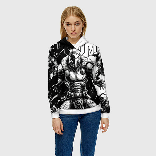 Женская толстовка Doom guy and demons / 3D-Белый – фото 3