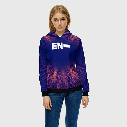 Женская толстовка Enhypen red energy / 3D-Черный – фото 3