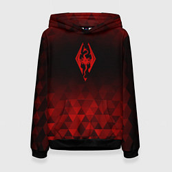 Толстовка-худи женская Skyrim red poly, цвет: 3D-черный