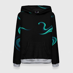 Толстовка-худи женская Color light blue abstraction, цвет: 3D-меланж