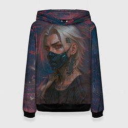 Толстовка-худи женская Мужчина в маске, цвет: 3D-черный