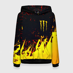 Толстовка-худи женская Monster energy абстрактные краски, цвет: 3D-черный