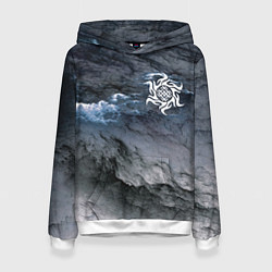 Толстовка-худи женская Символика Белобога - оберег, цвет: 3D-белый