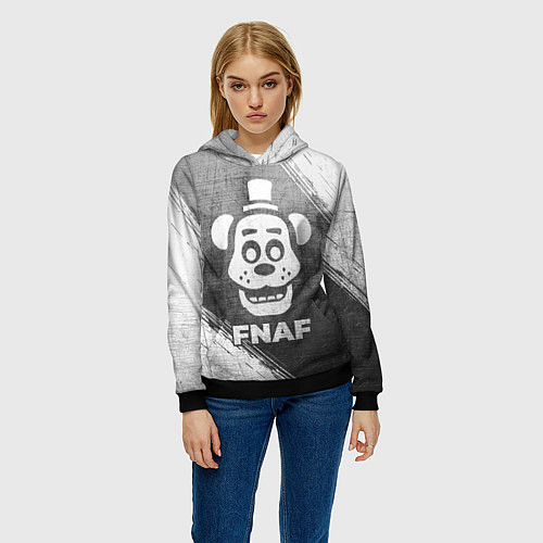 Женская толстовка FNAF - grey gradient / 3D-Черный – фото 3