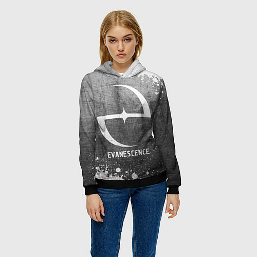 Женская толстовка Evanescence - grey gradient / 3D-Черный – фото 3