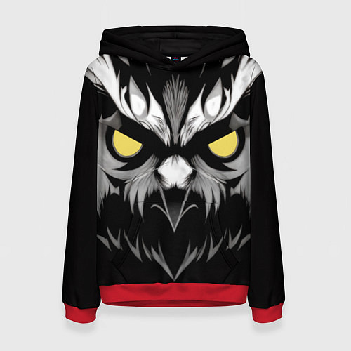 Женская толстовка Взгляд филина / 3D-Красный – фото 1