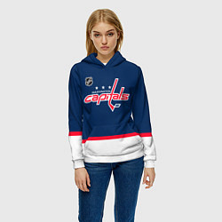 Толстовка-худи женская Washington Capitals hockey team, цвет: 3D-белый — фото 2