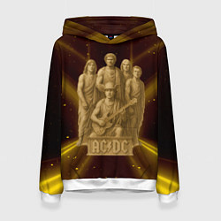 Толстовка-худи женская ACDC стиль памятника, цвет: 3D-белый