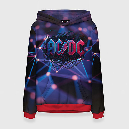 Женская толстовка ACDC лого в градиенте / 3D-Красный – фото 1