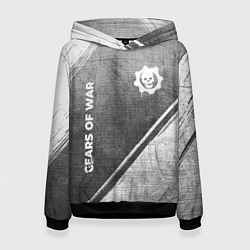 Толстовка-худи женская Gears of War - grey gradient вертикально, цвет: 3D-черный
