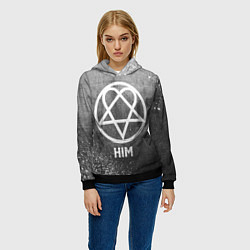 Толстовка-худи женская HIM - grey gradient, цвет: 3D-черный — фото 2