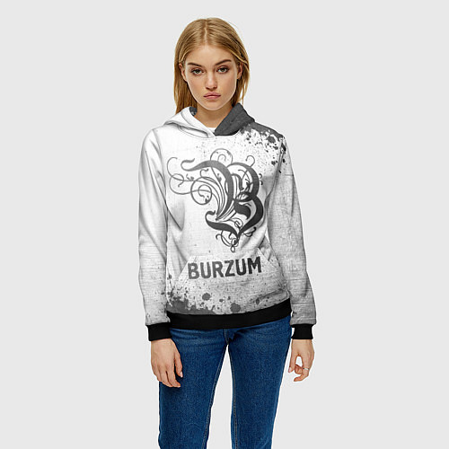 Женская толстовка Burzum - white gradient / 3D-Черный – фото 3